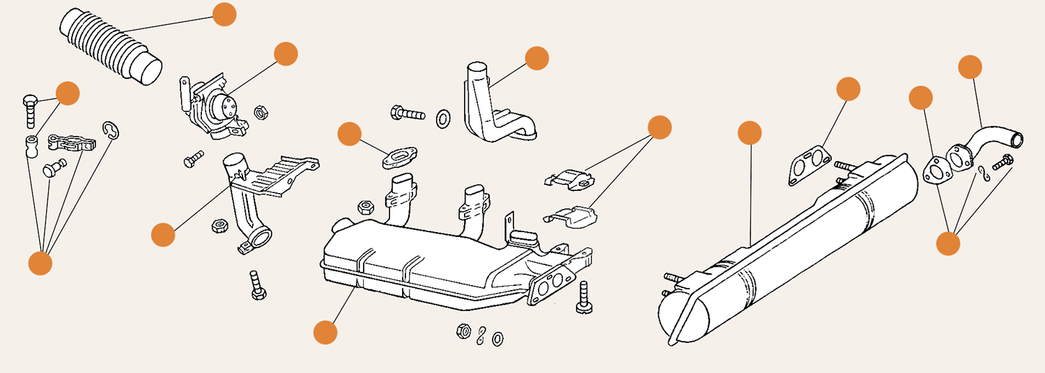 Exhaust & Heat Exchanger Parts 1700cc-2000cc