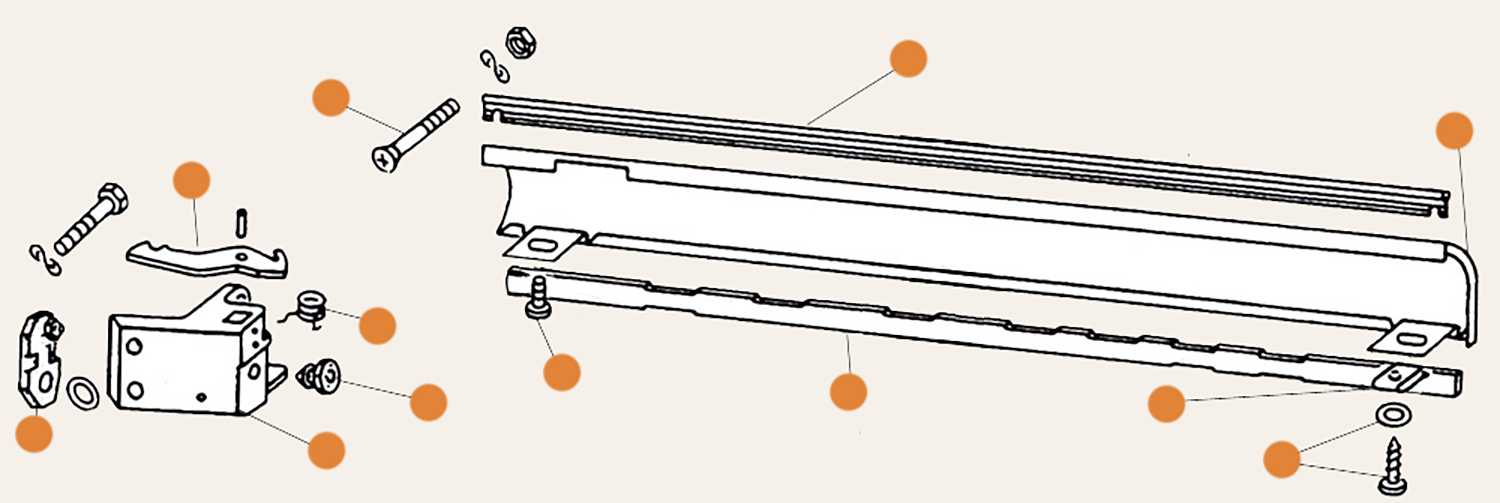 VWB Slide Door Track Parts