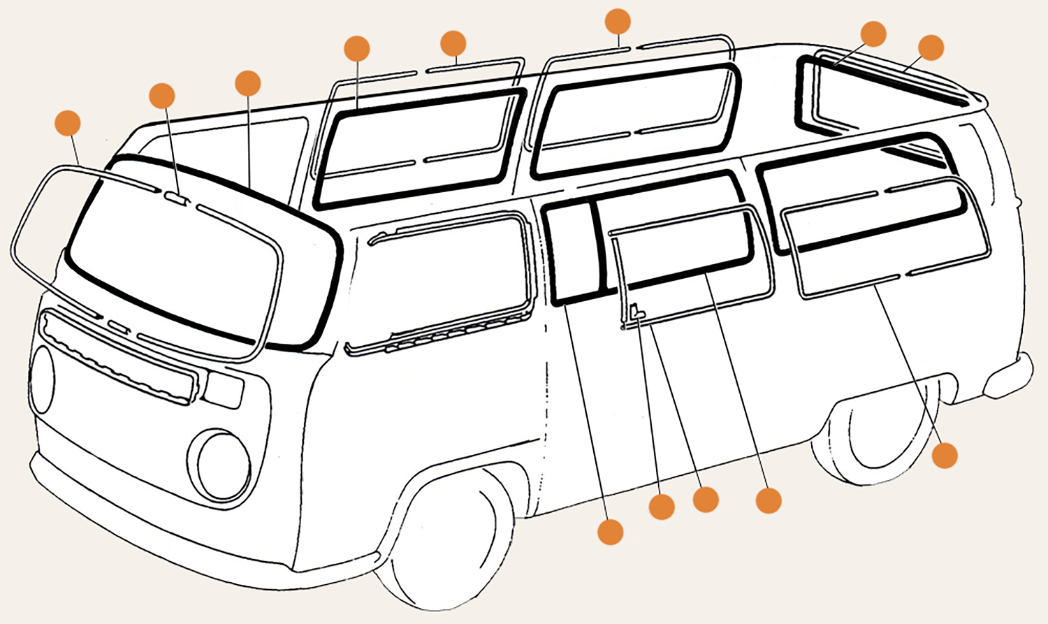 Baywindow Deluxe Window Seals & Chrome Inserts