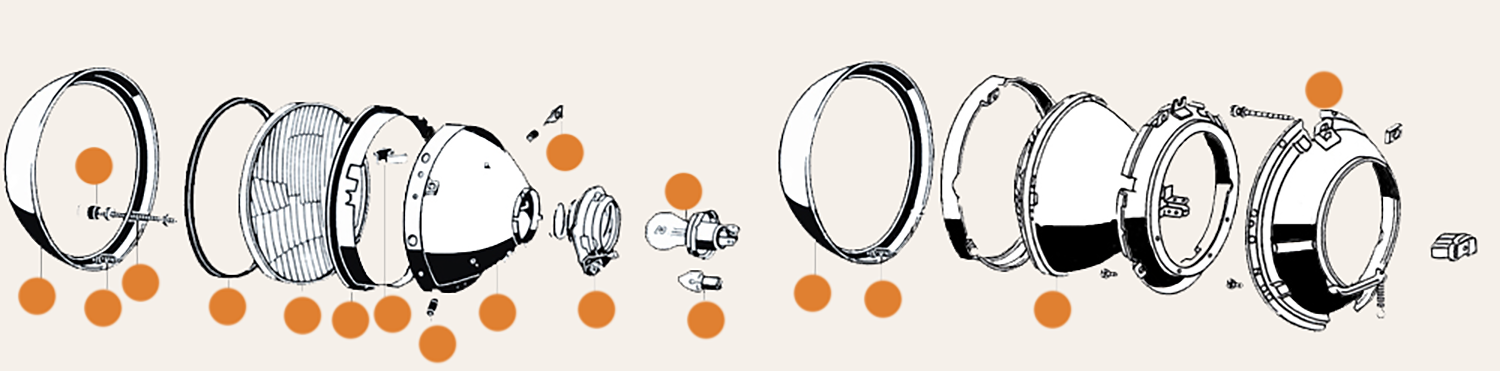 Baywindow Headlamp Parts