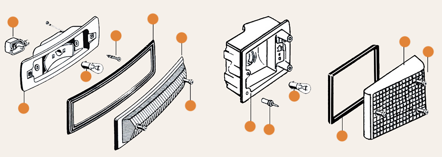 Baywindow Front Indicator Parts