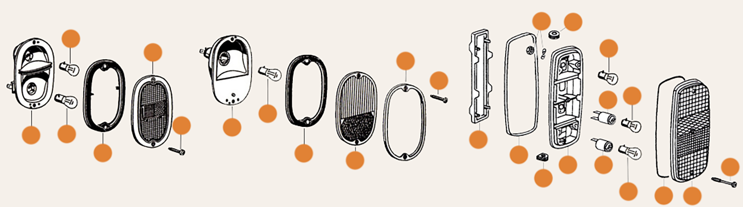 Baywindow Rear Light Parts