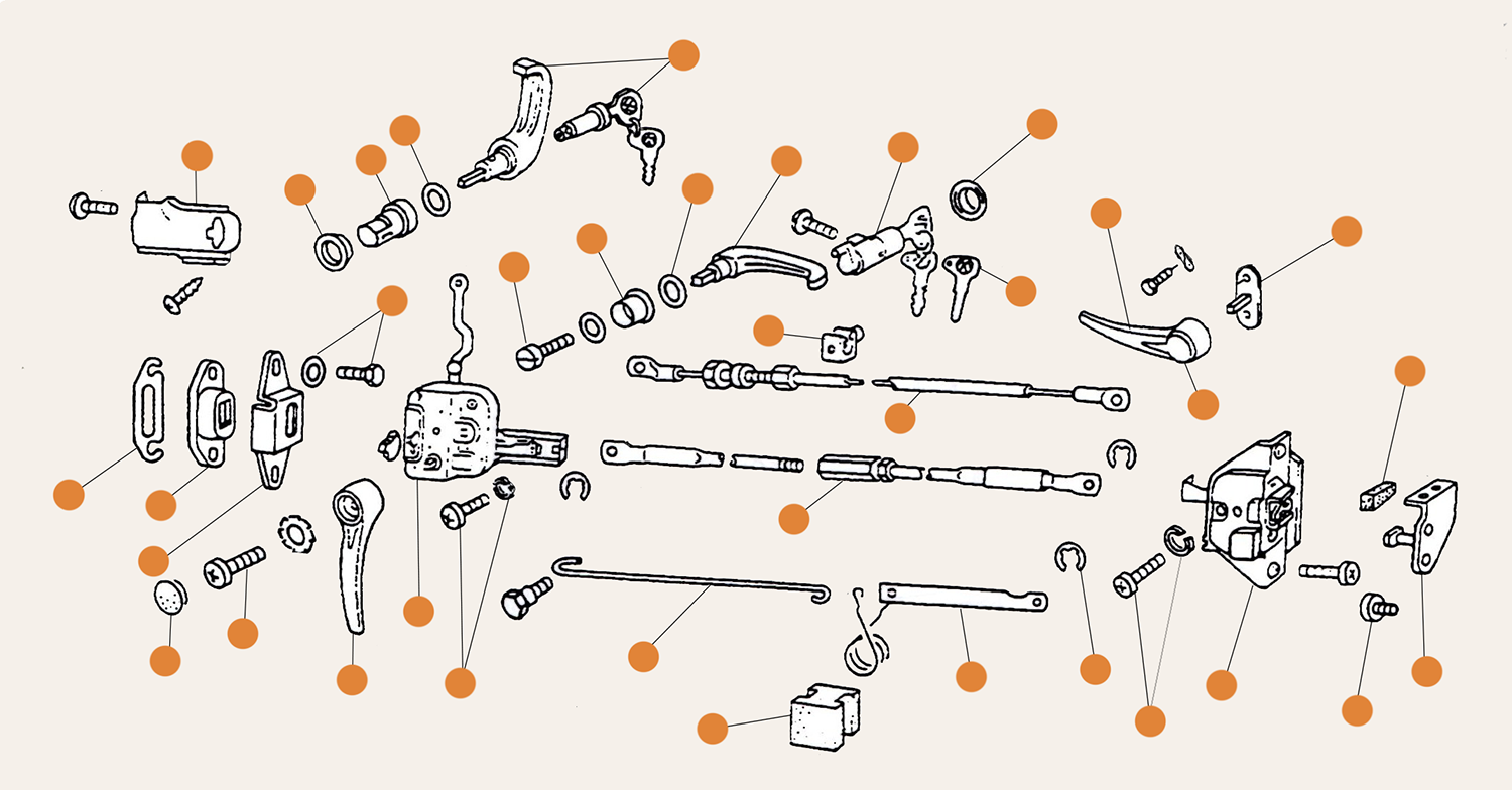 Baywindow Slide Door Handle Parts