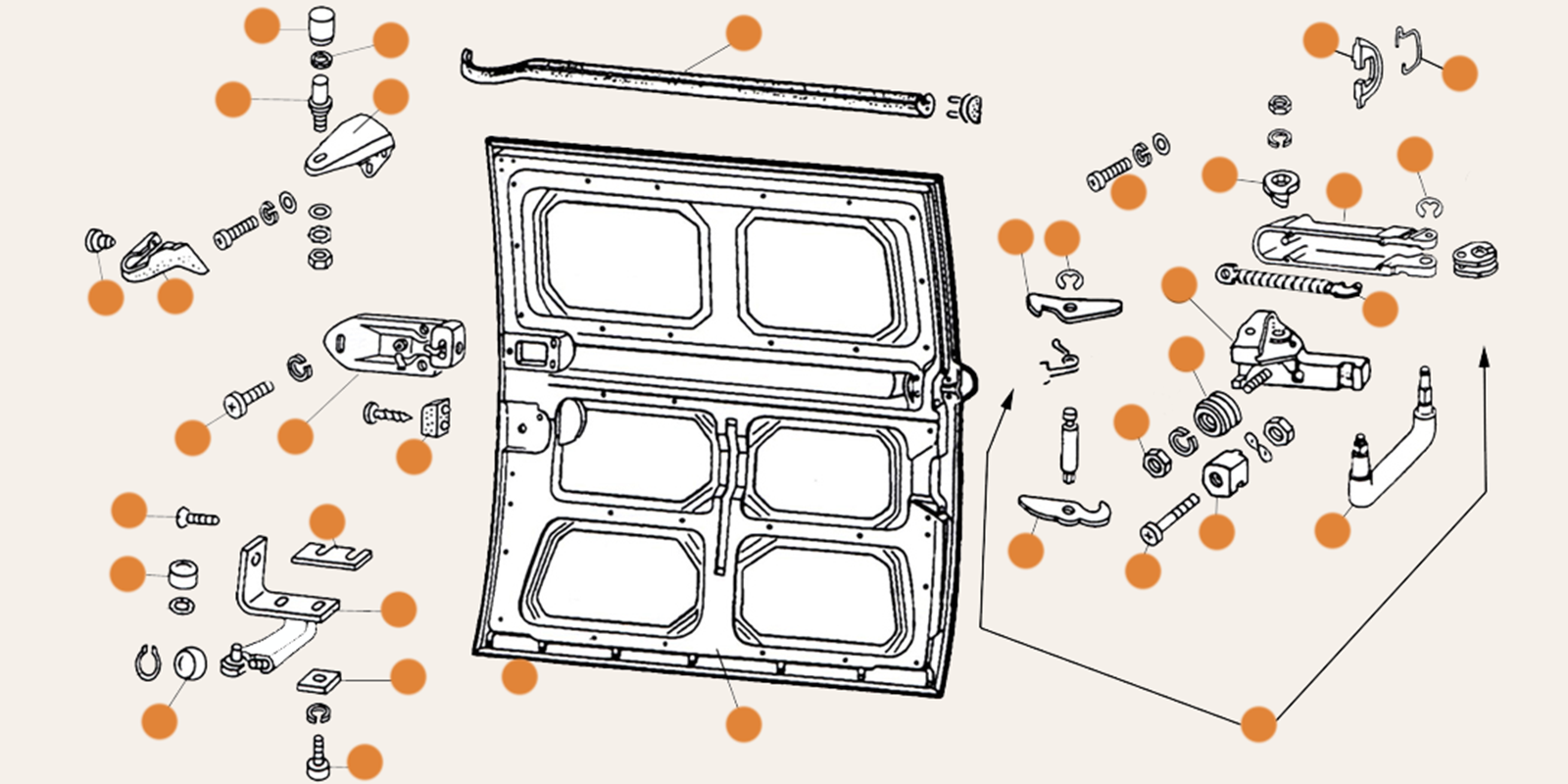 Baywindow Door Tailgate Engine Lid & Pick Up Parts