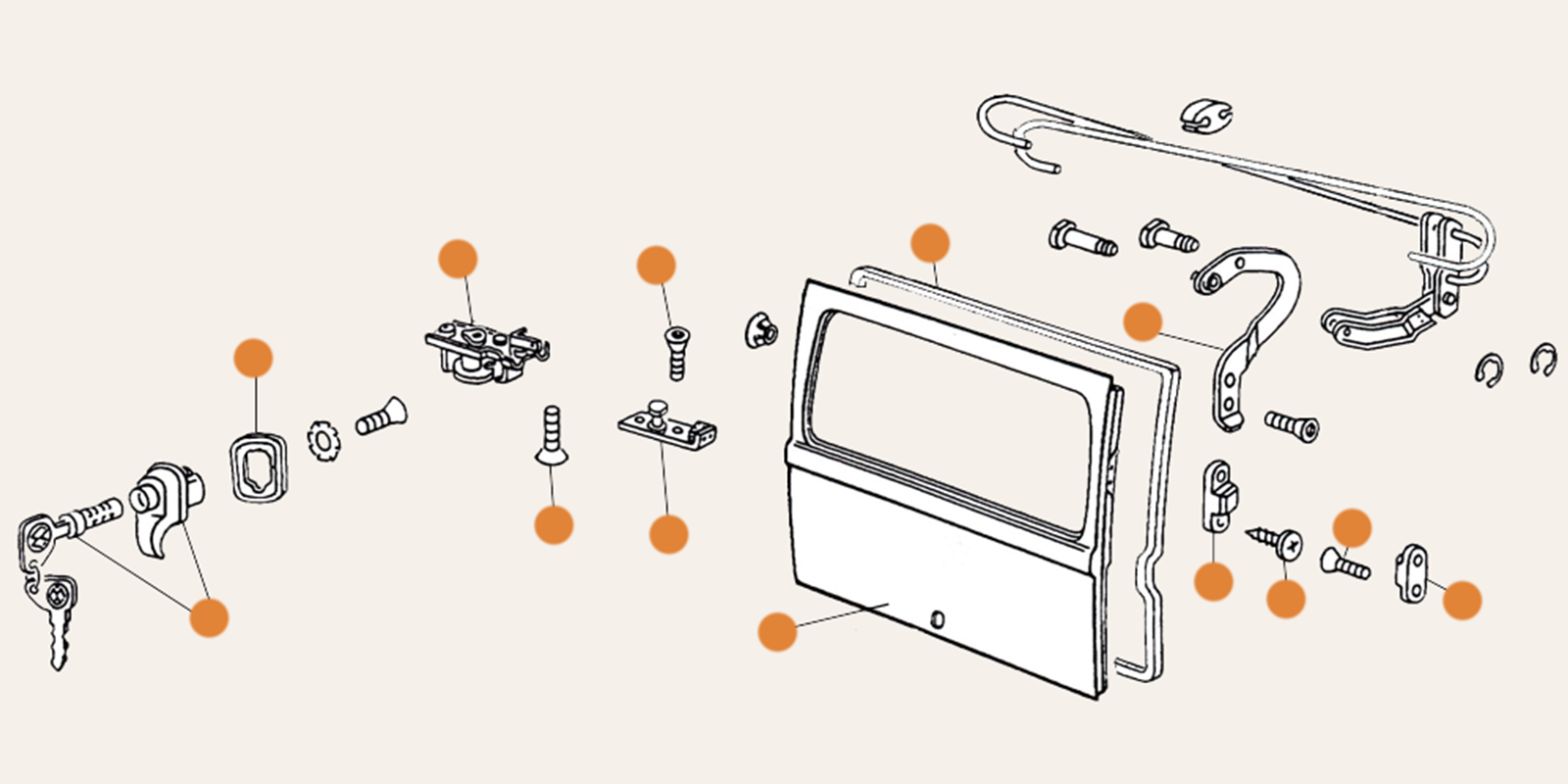Baywindow Door Tailgate Engine Lid & Pick Up Parts