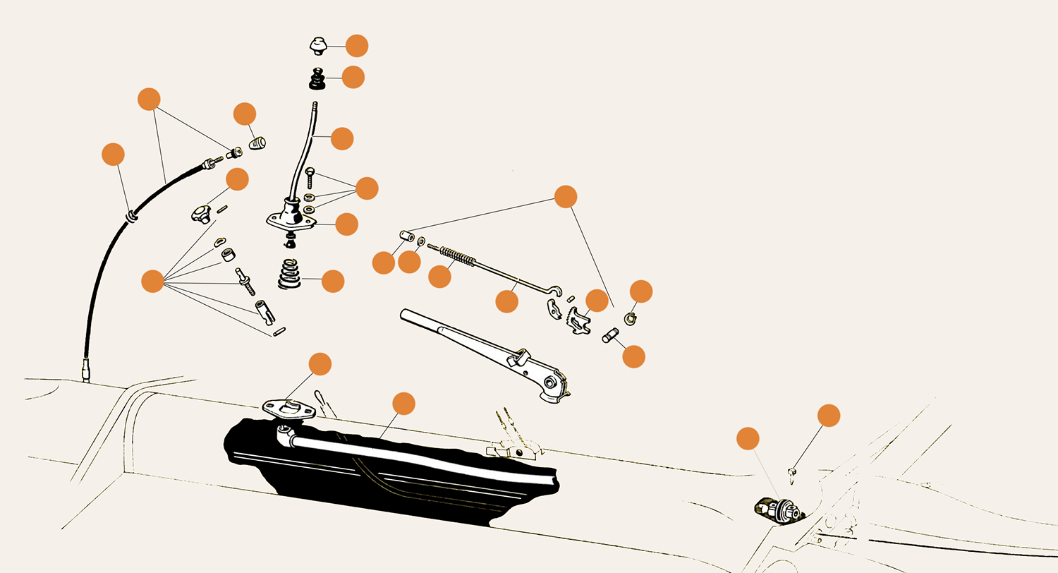 Beetle Gearstick Heater control & Handbrake Parts