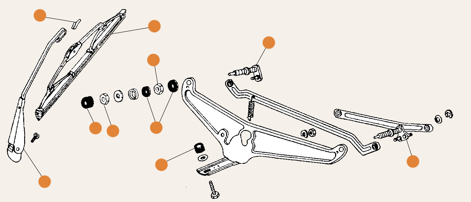 Beetle Wiper Parts 1965-1967