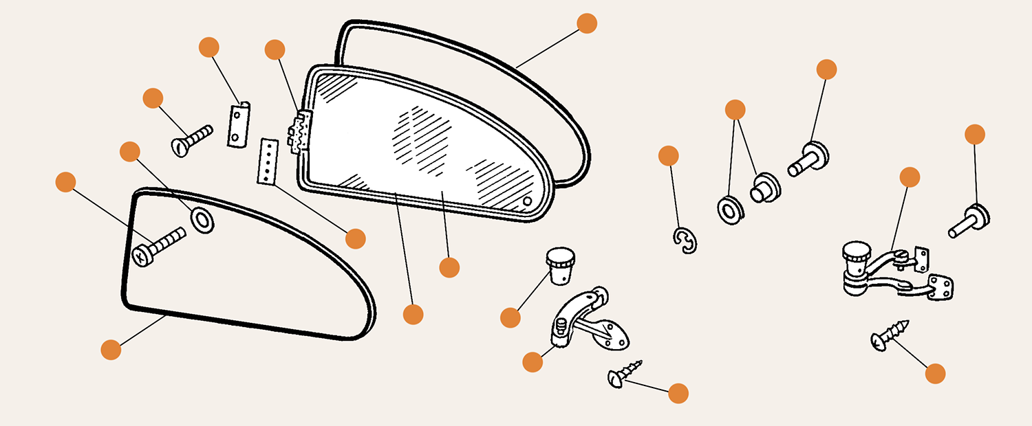 Beetle Popout Window Parts