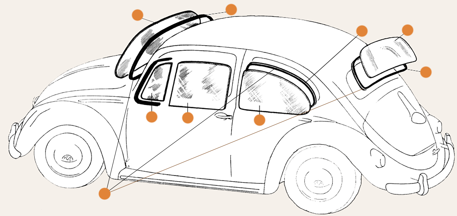 Beetle Window Seals & Window Glass