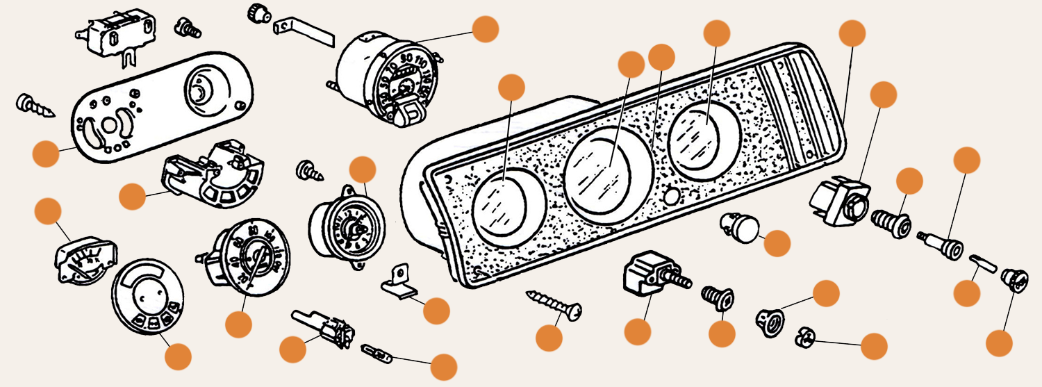 Baywindow Dash Speedo Pods & Pod Parts