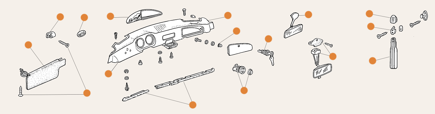 Ghia Interior & Dash Parts