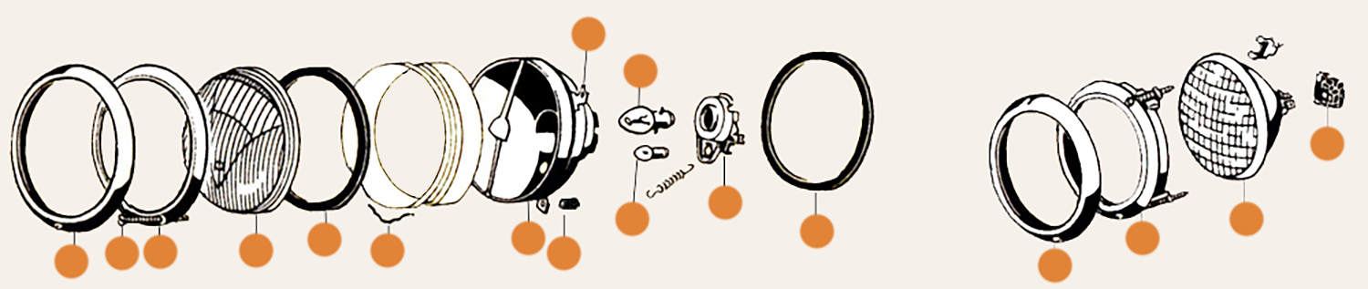 Ghia Headlight Parts