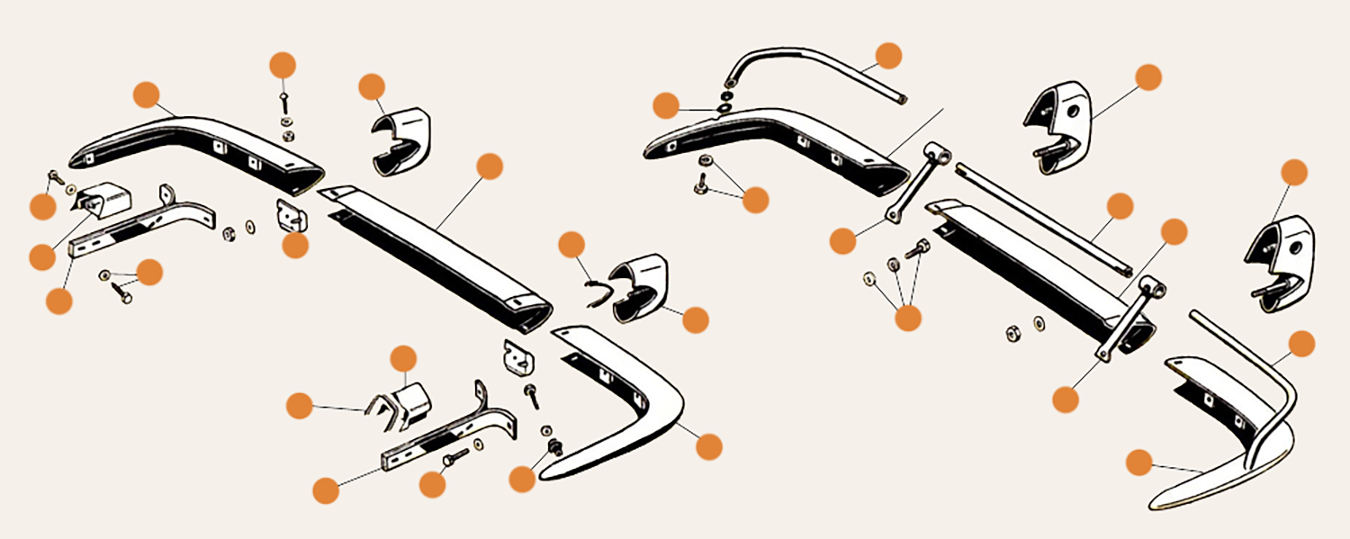 Ghia Rear Early Bumper Parts