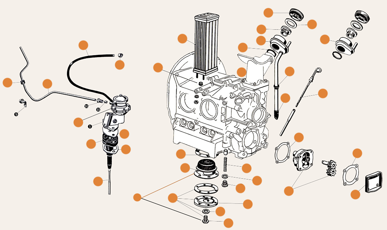 Fuel Pump Crank Case & Oil Parts