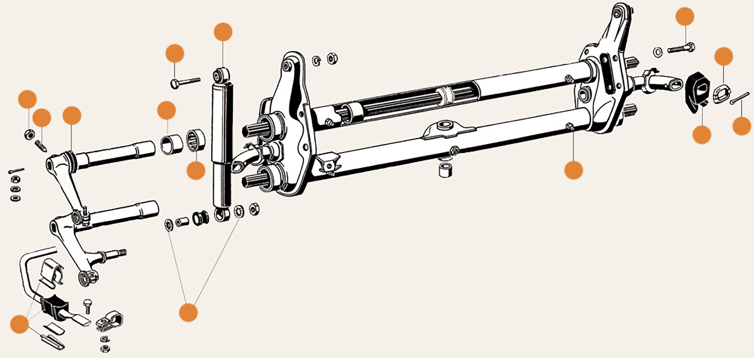 Splitscreen Front Axle Parts