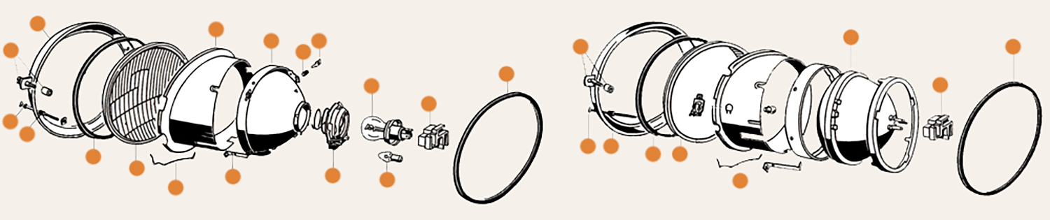 Splitscreen Headlamps & Headlamp parts