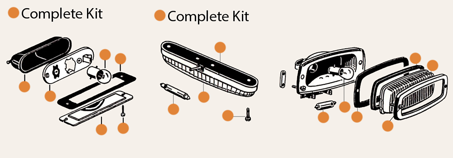 Splitscreen Number Plate Light Interior Light & Extra Brake Light Parts