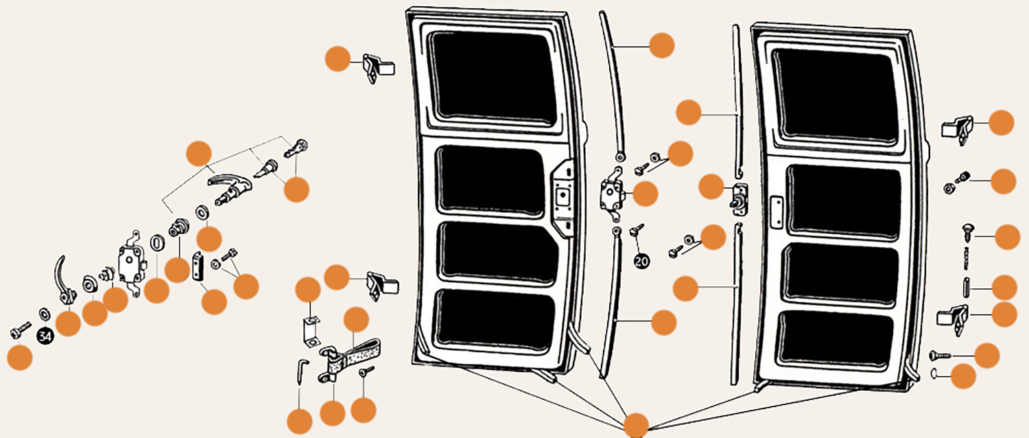 Splitscreen Side Loading Door & Handle Parts