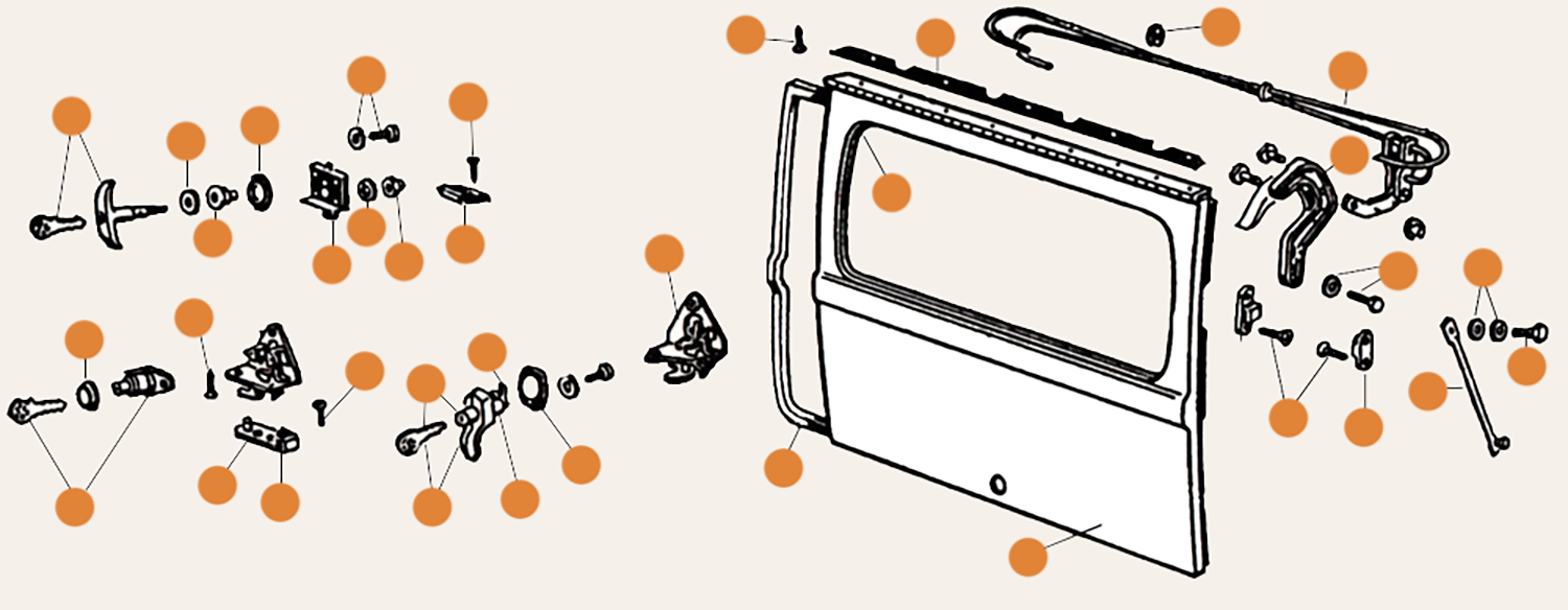 Splitscreen Tailgate & Tailgate Handle Parts