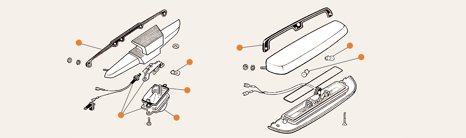 Type 3 Number Plate Light Parts