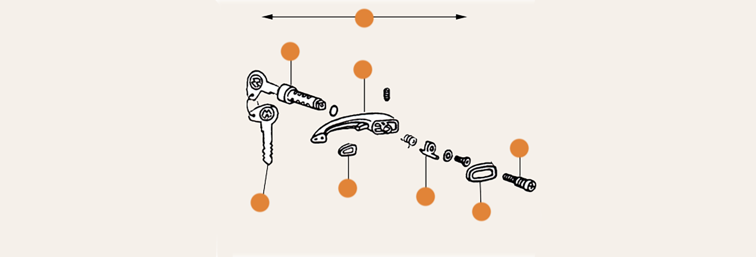 VWB Cab Door Handle Parts