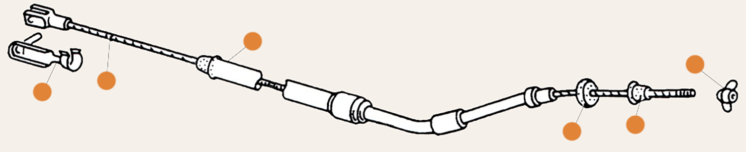 Baywindow Clutch Cables