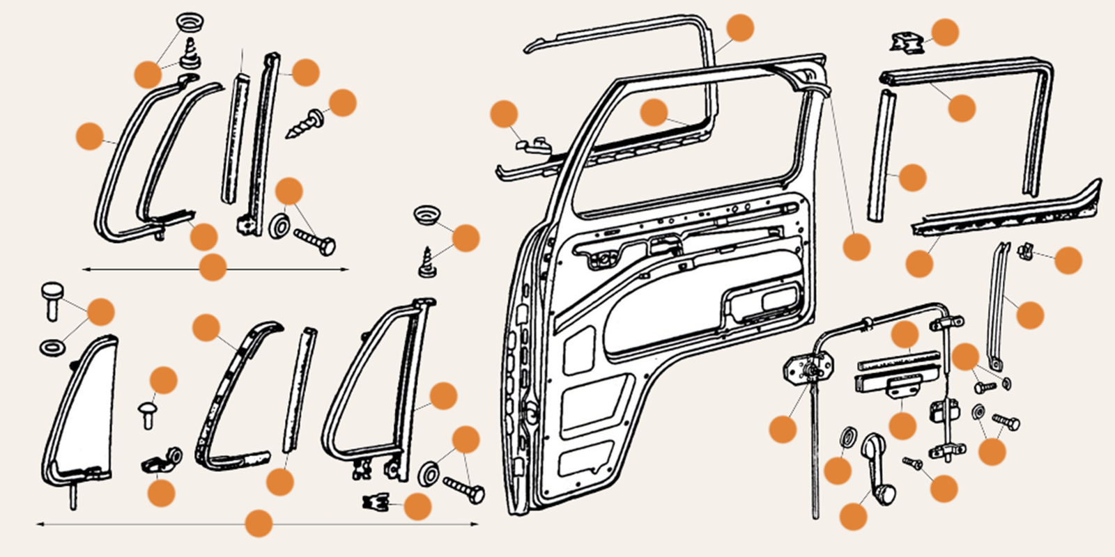 Baywindow Door Tailgate Engine Lid & Pick Up Parts