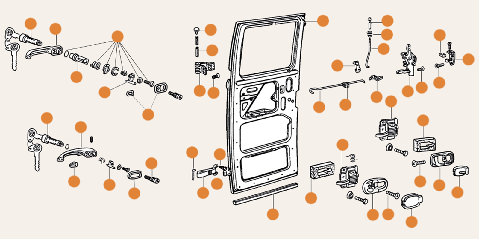 Baywindow Door Tailgate Engine Lid & Pick Up Parts