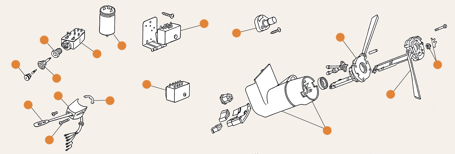 Baywindow Indicator & Wiper Switch Parts