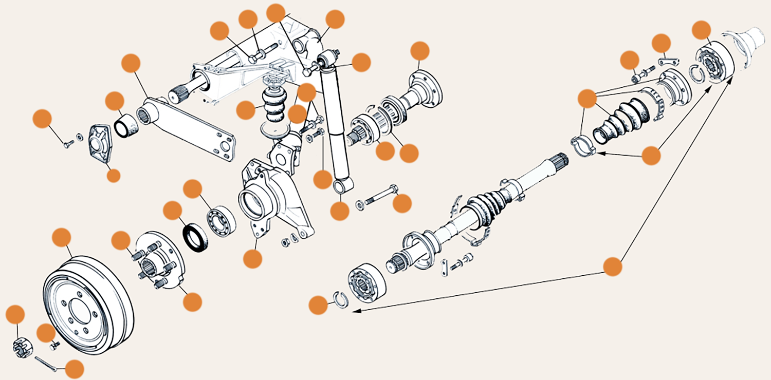 Baywindow Rear Axle & Suspension Parts