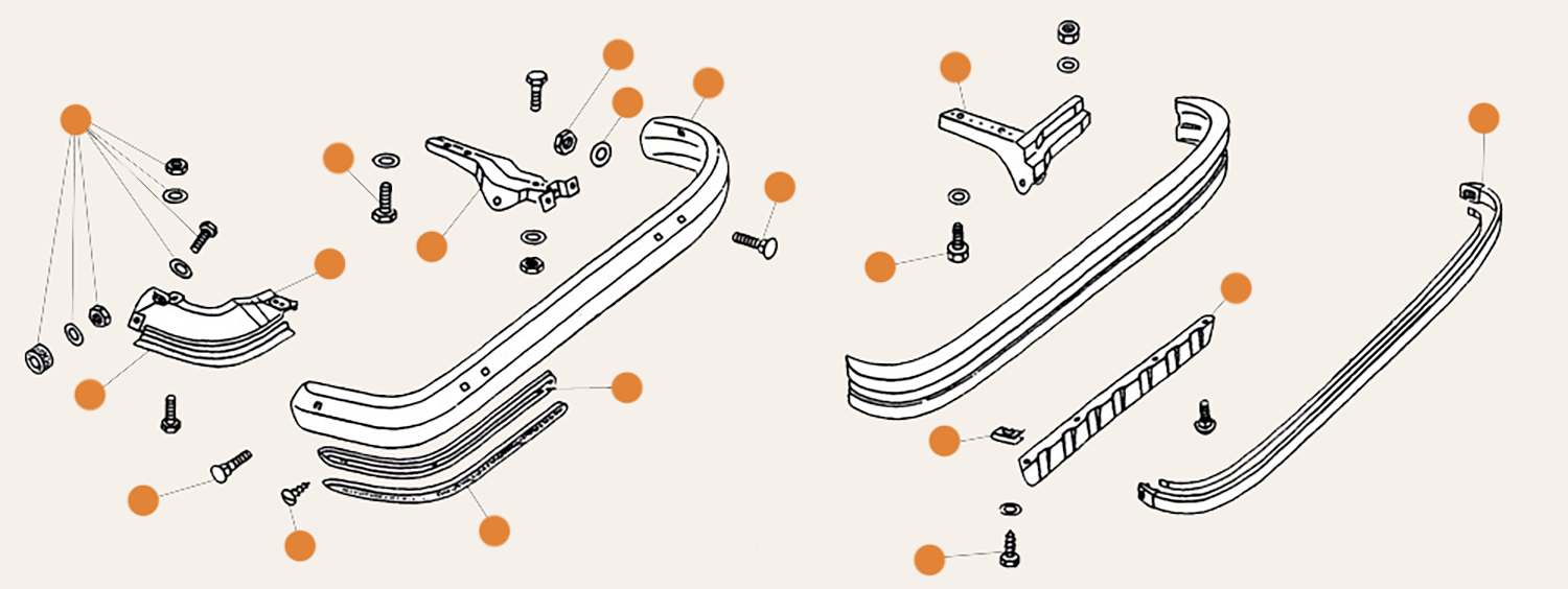 Baywindow Rear Bumper Parts