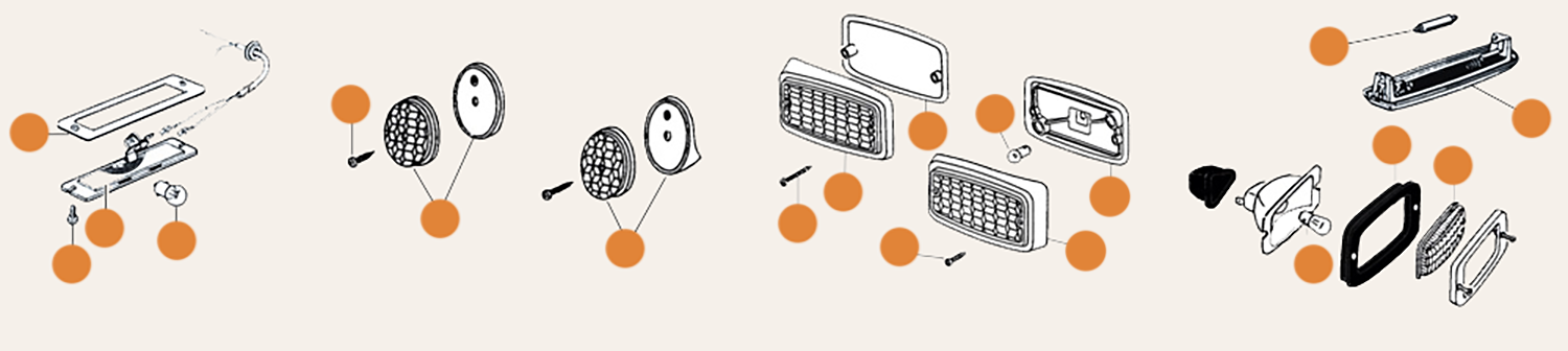 Baywindow Number Plate Side Marker Reverse & Interior Lights