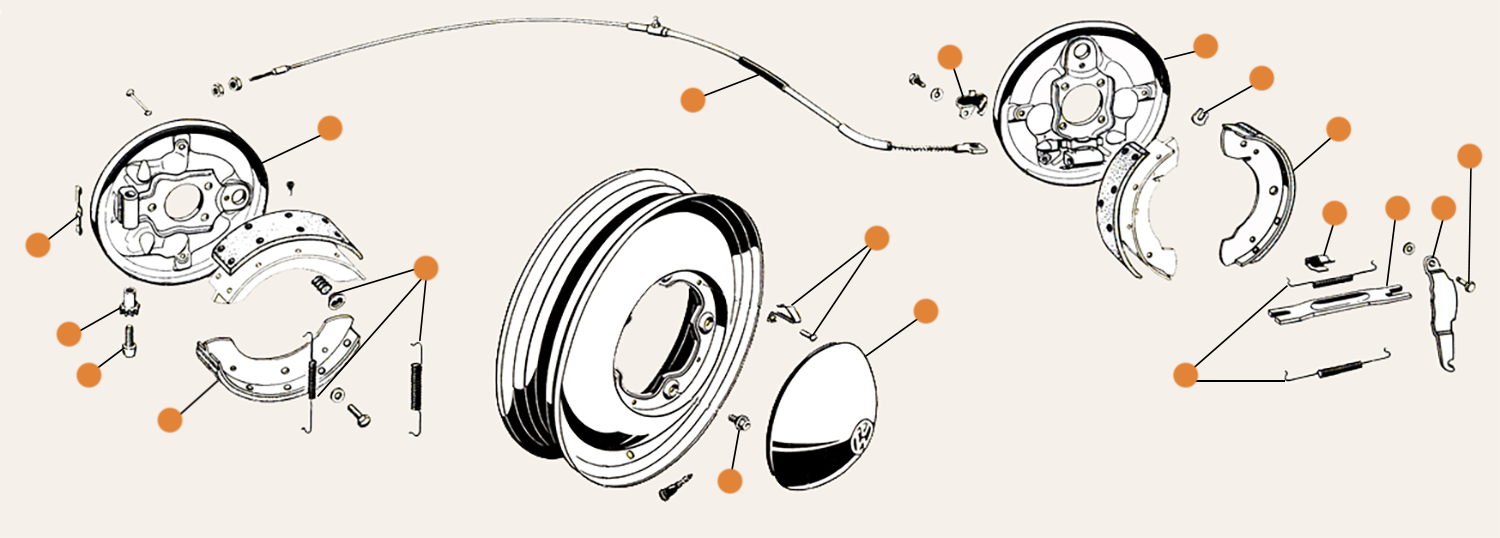 Beetle Brake Shoes Backing Plates & Wheel Parts