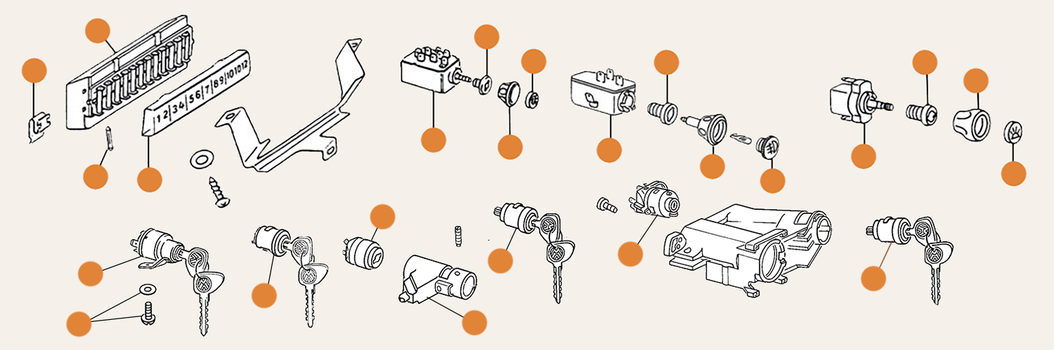 Beetle Dash Switches Fuse Box & Speedo Parts