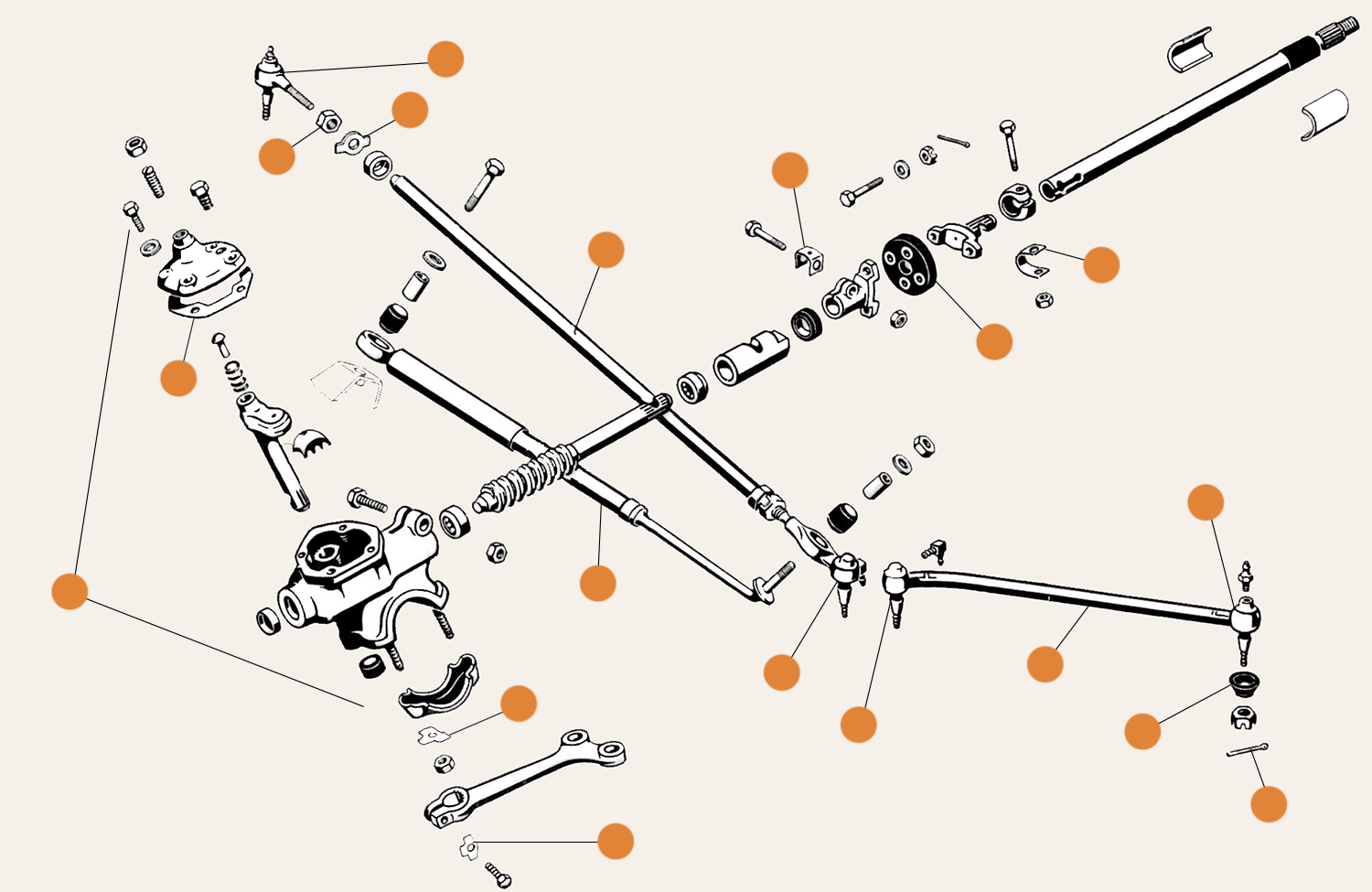 Ghia Front Steering Parts