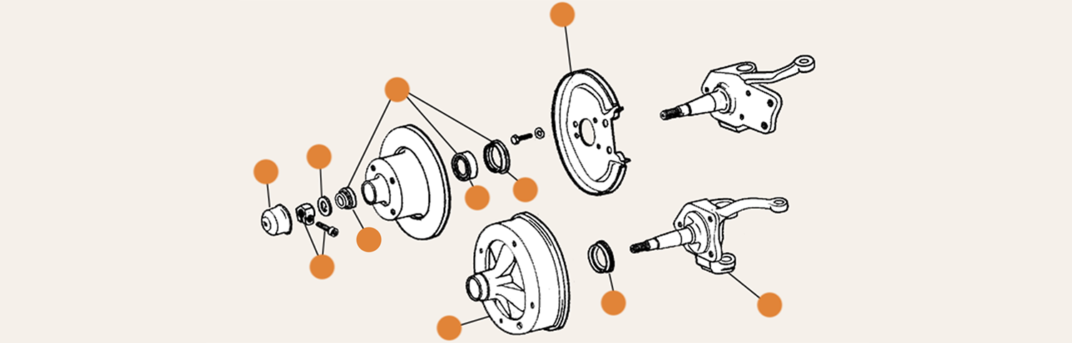 Beetle Brake Drums & Front Disc Brake Parts