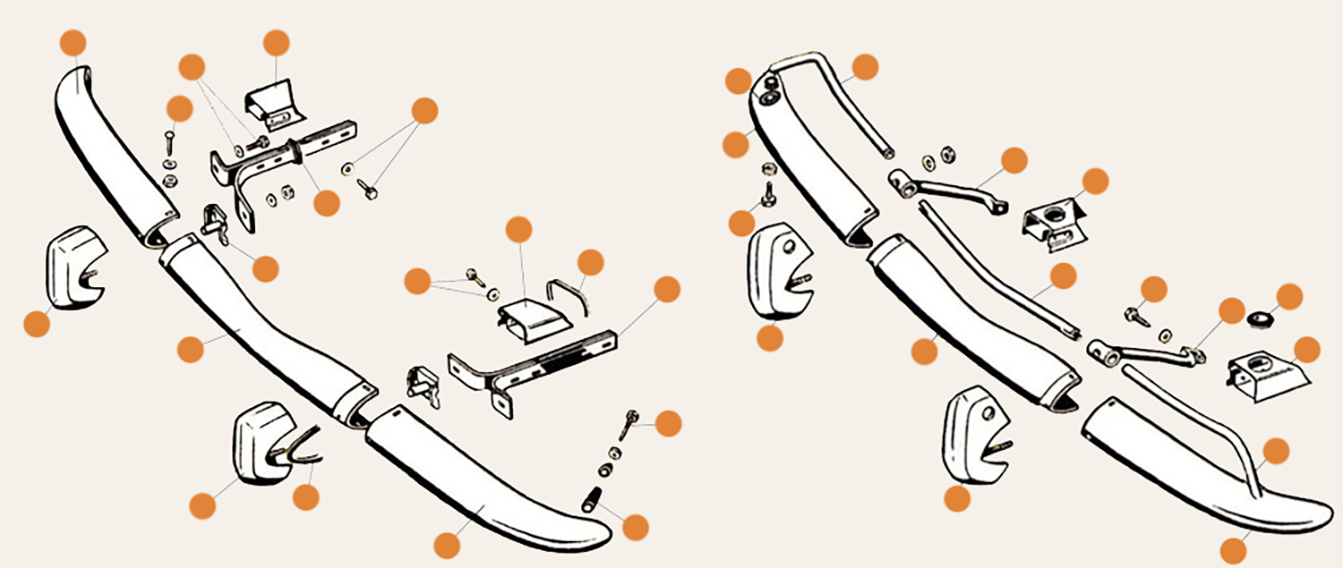 Ghia Front Early Bumper Parts