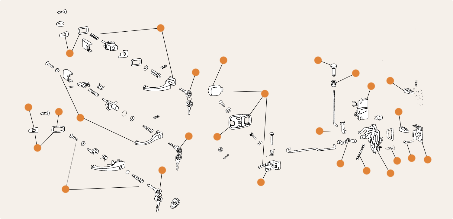 Beetle Door Handles & Internal Release Parts Late