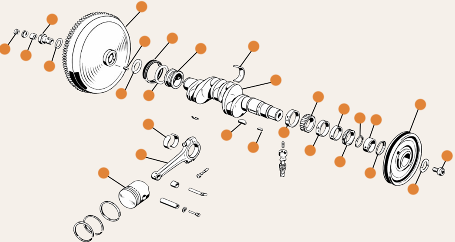 Crankshaft & Flywheel Parts 25/30hp