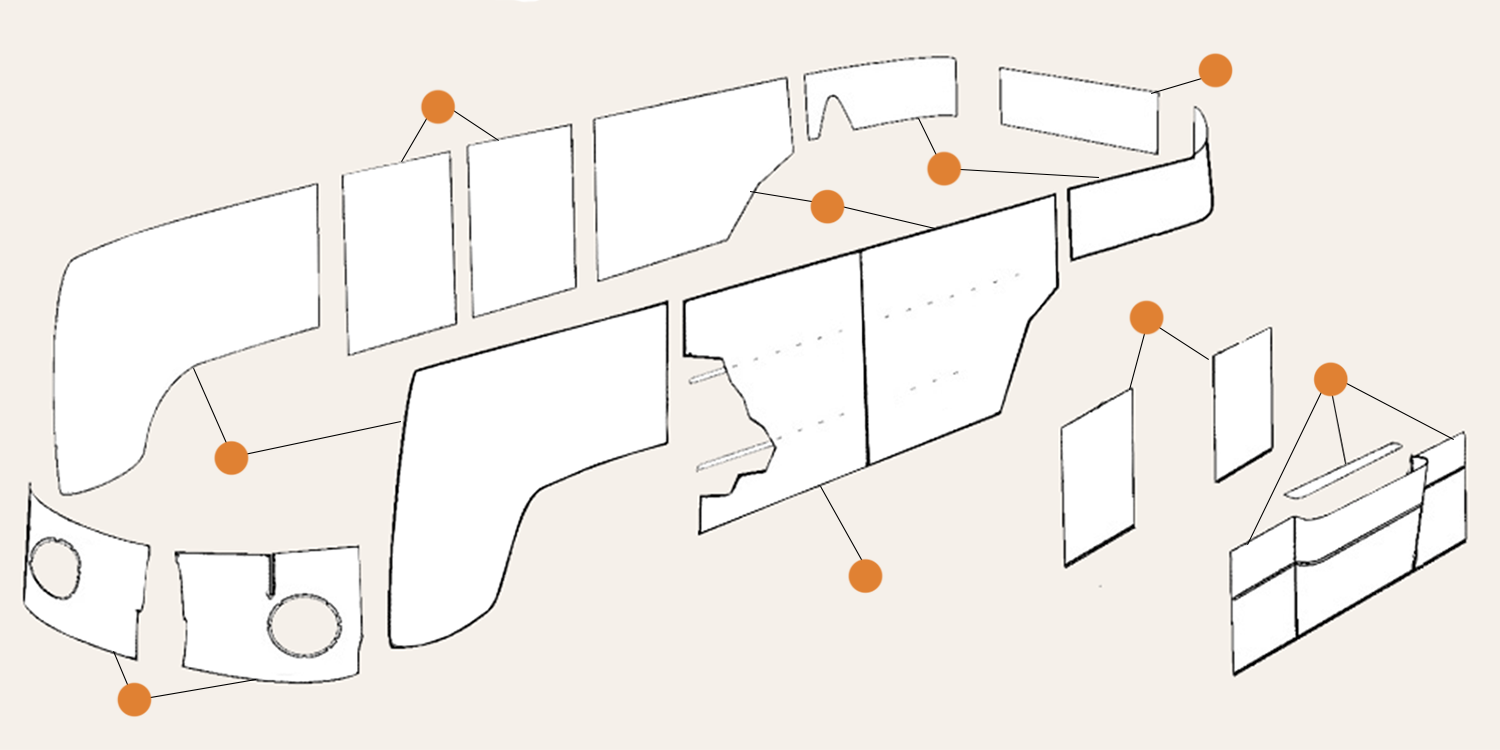 Splitscreen Grey ABS Door Cards & Kick Panels