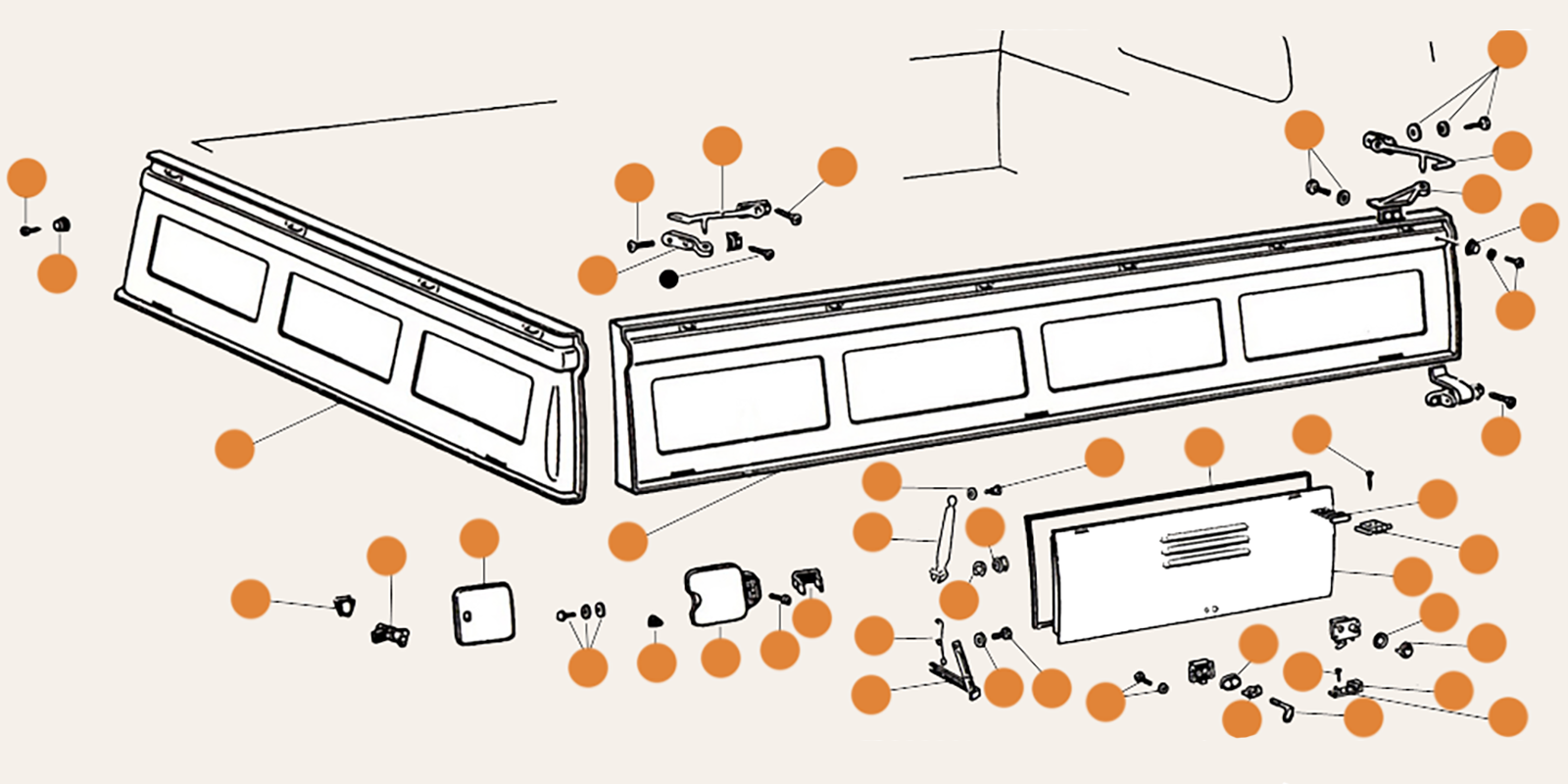 Brazilian Splitscreen Door Tailgate Engine Lid & Pick Up Parts