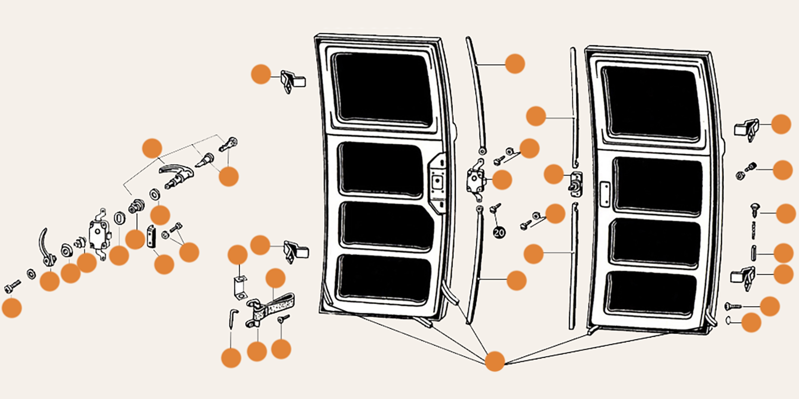 Splitscreen Door Tailgate Engine Lid & Pick Up Parts