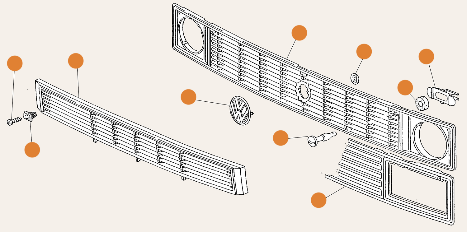 Type 25 Front Grill Parts & Badges 