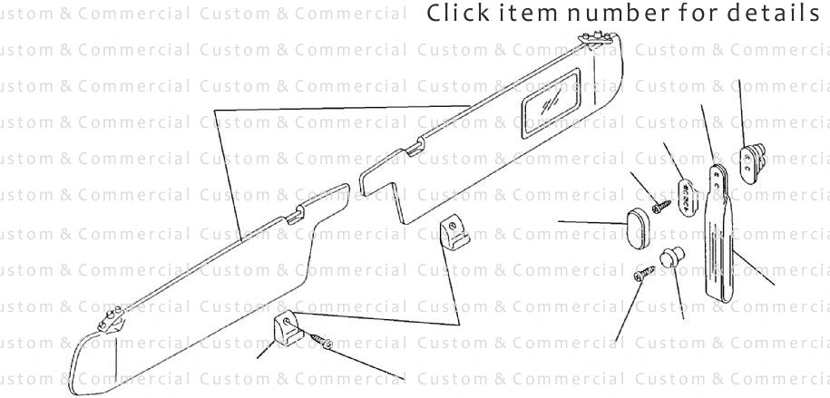 Type 25 Sunvisors Coat Hooks & Strap Handles