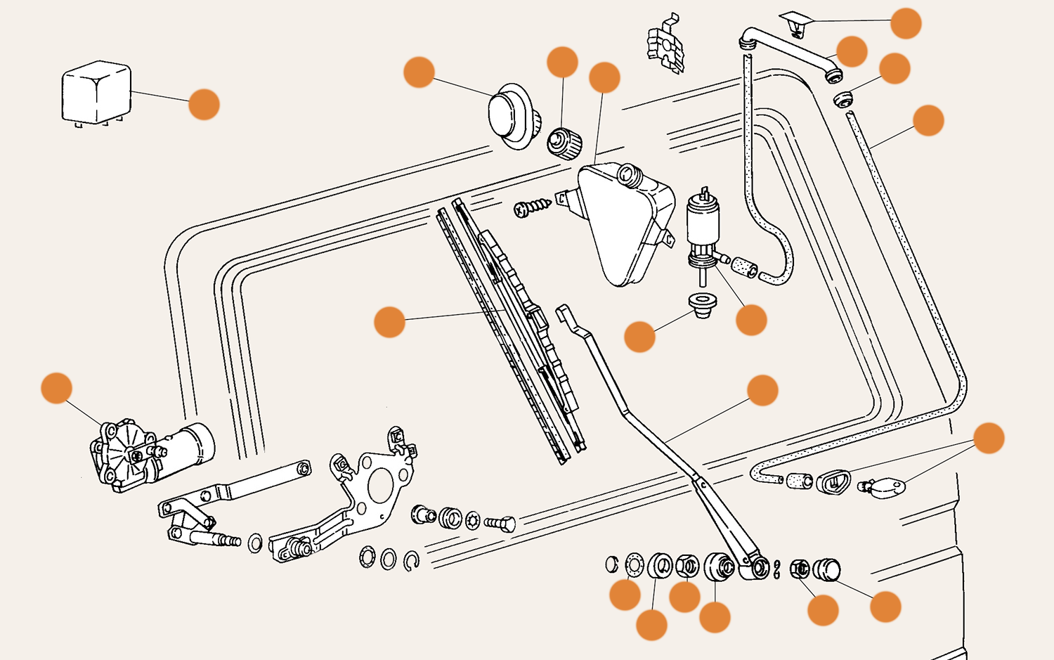 Type 25 Rear Washer Wiper Parts