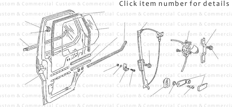 T4 Cab Door Seals & Window Winder Parts
