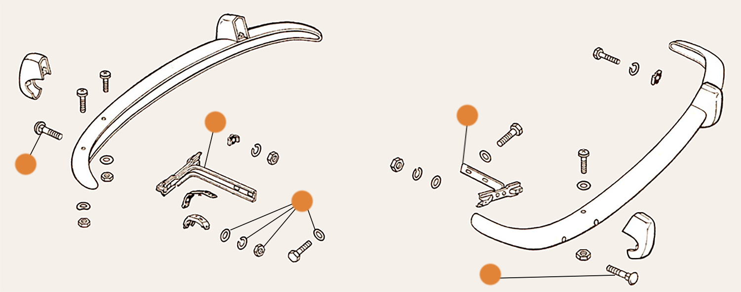 Type 3 Early Bumper Parts 