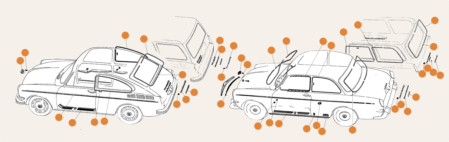 Type 3 Chrome Body Mouldings