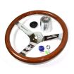 Empi 380mm/31mm Classic wood steering wheel with boss Beetle Ghia Type 3