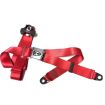 Seatbelt 3 point with chrome buckle and red webbing